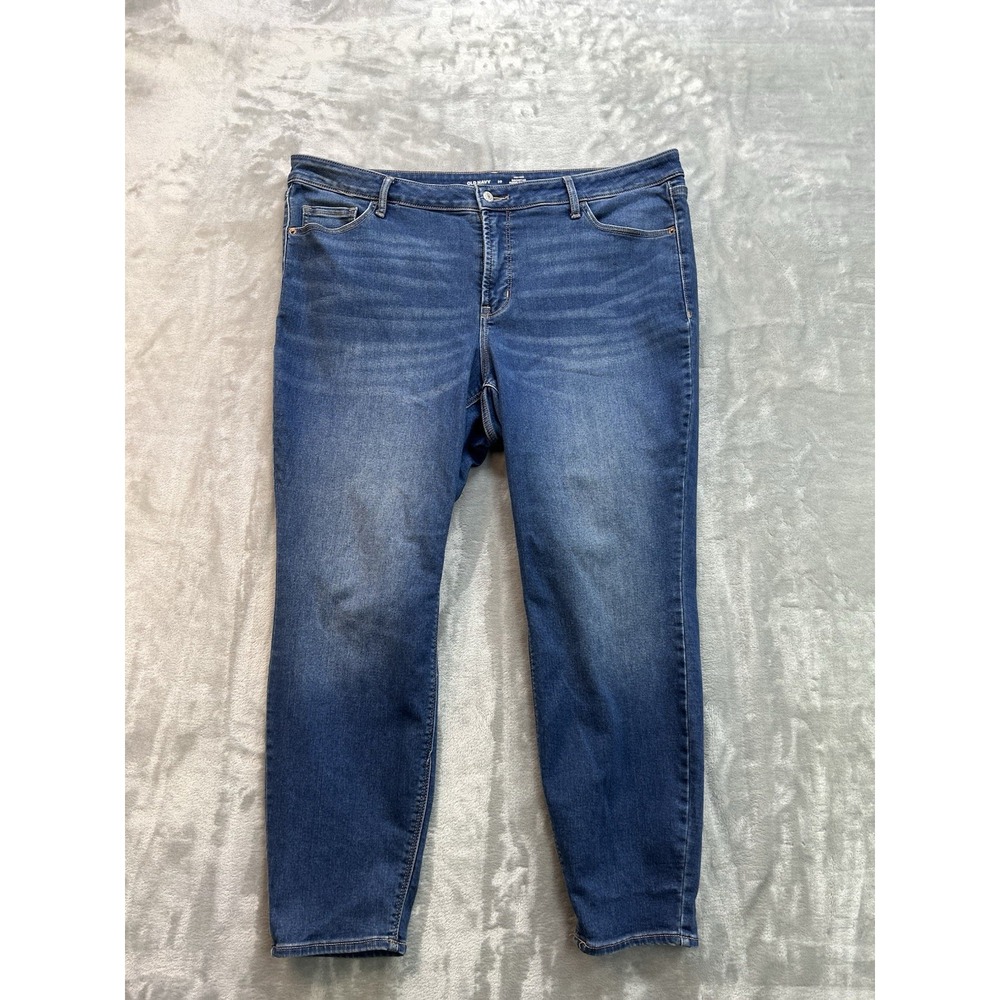 Old Navy Rockstar Jean Women Plus Sz 20 Blue High Rise Super Skinny Stretch Warm